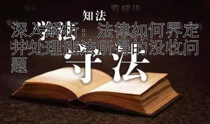 深入解析：法律如何界定并处理违法所得的没收问题