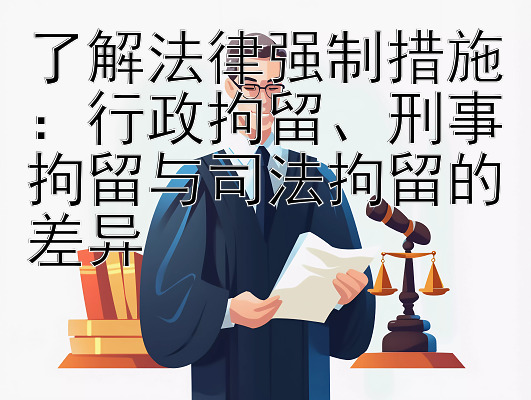 了解法律强制措施：行政拘留、刑事拘留与司法拘留的差异