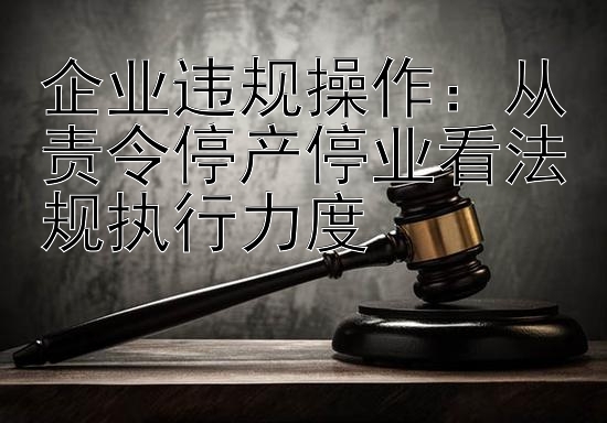 企业违规操作：从责令停产停业看法规执行力度