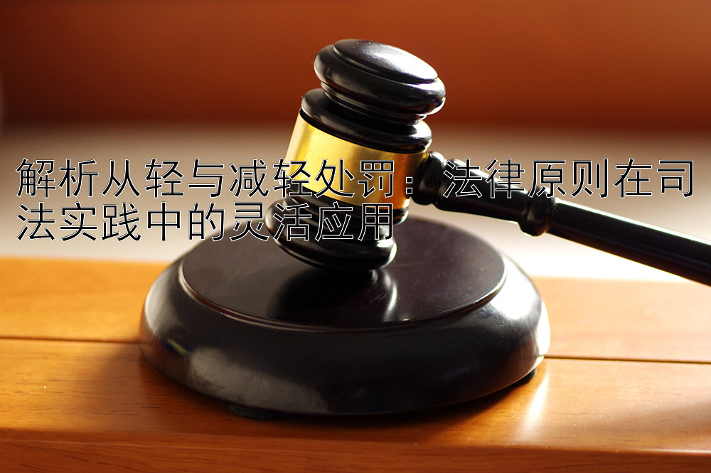 解析从轻与减轻处罚：法律原则在司法实践中的灵活应用