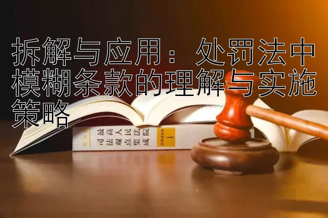 拆解与应用：处罚法中模糊条款的理解与实施策略