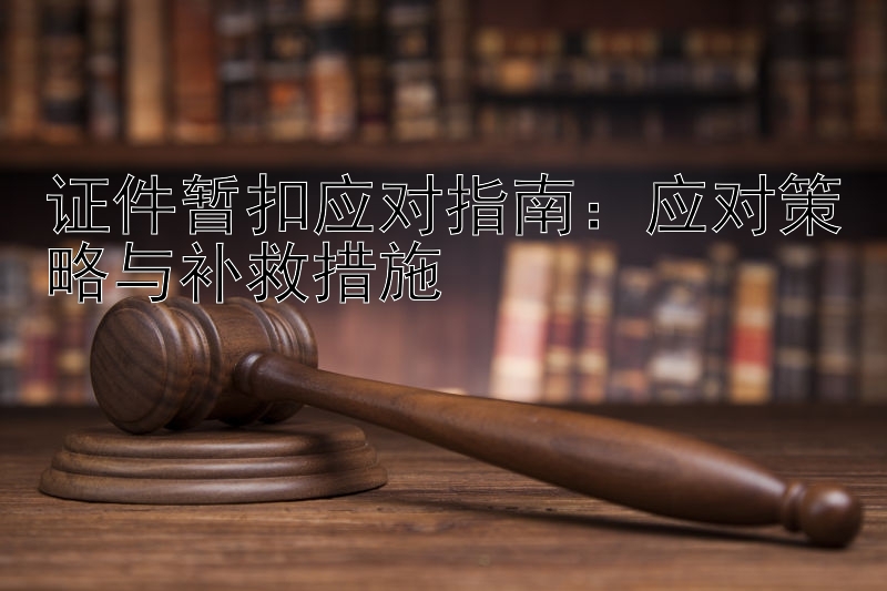 证件暂扣应对指南：应对策略与补救措施