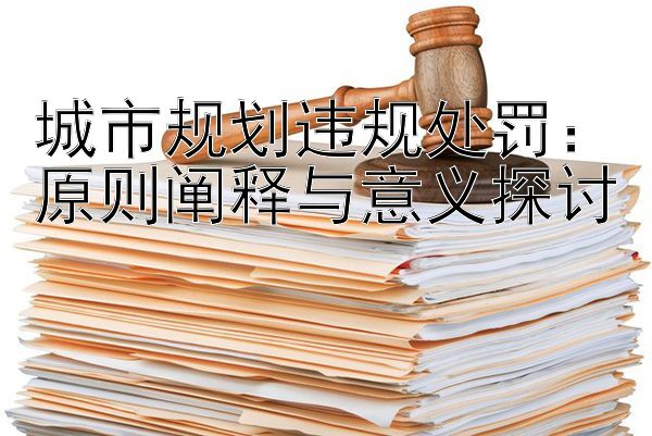 城市规划违规处罚：原则阐释与意义探讨