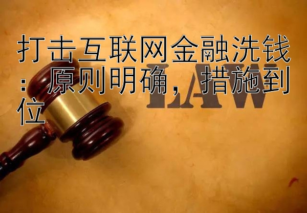 打击互联网金融洗钱：原则明确，措施到位