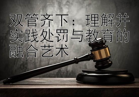 双管齐下：理解并实践处罚与教育的融合艺术