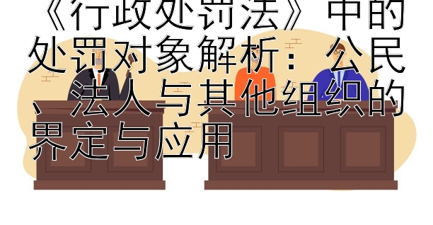 《行政处罚法》中的处罚对象解析：公民、法人与其他组织的界定与应用