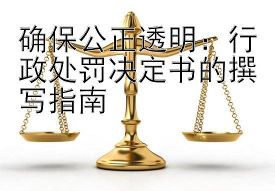 确保公正透明：行政处罚决定书的撰写指南