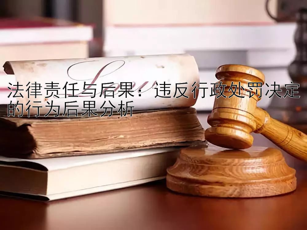 法律责任与后果：违反行政处罚决定的行为后果分析