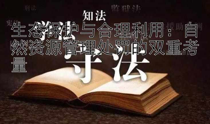 生态保护与合理利用：自然资源管理处罚的双重考量