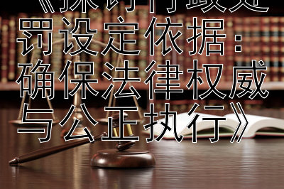 《探讨行政处罚设定依据：确保法律权威与公正执行》