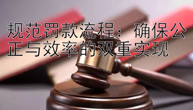 规范罚款流程：确保公正与效率的双重实现