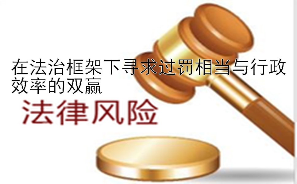 在法治框架下寻求过罚相当与行政效率的双赢