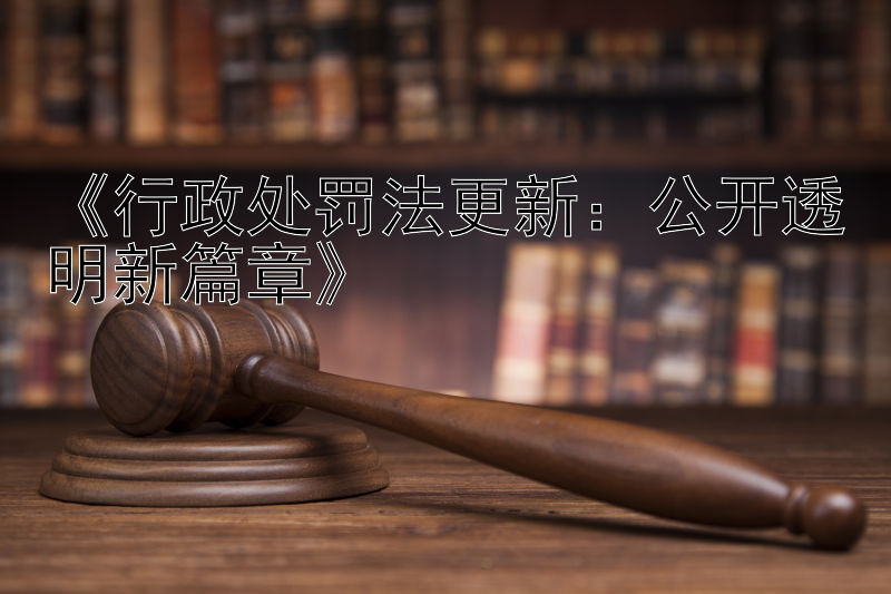 《行政处罚法更新：公开透明新篇章》