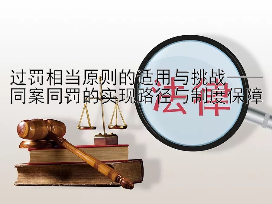 过罚相当原则的适用与挑战——同案同罚的实现路径与制度保障