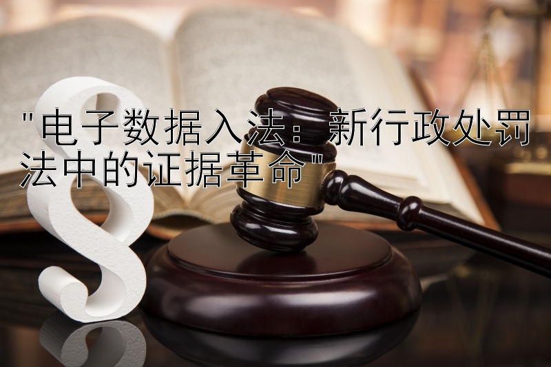 电子数据入法：新行政处罚法中的证据革命