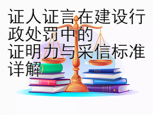 证人证言在建设行政处罚中的  
证明力与采信标准详解