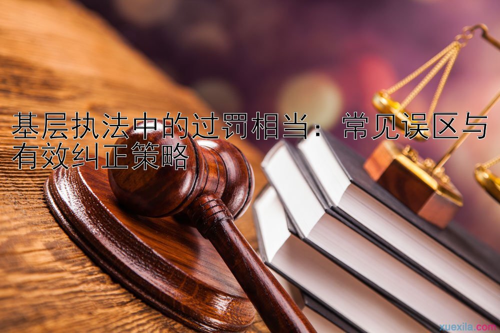 基层执法中的过罚相当：常见误区与有效纠正策略