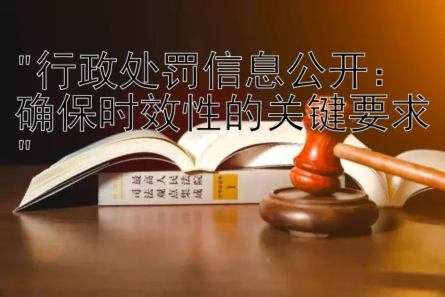 行政处罚信息公开：确保时效性的关键要求