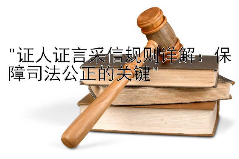 证人证言采信规则详解：保障司法公正的关键