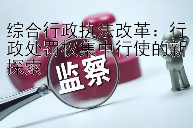 综合行政执法改革：行政处罚权集中行使的新探索