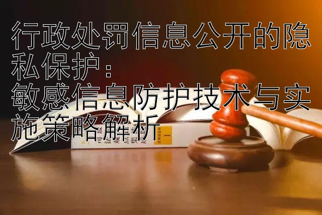 行政处罚信息公开的隐私保护：  
敏感信息防护技术与实施策略解析