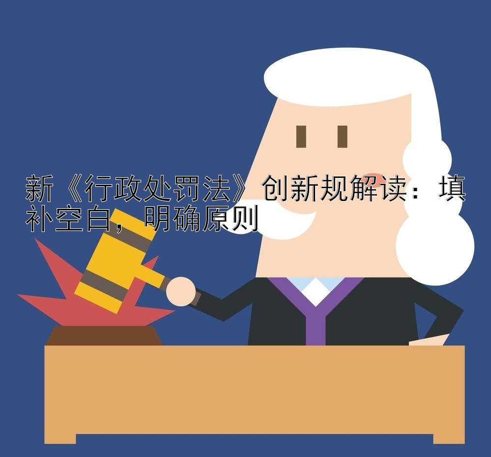 新《行政处罚法》创新规解读：填补空白，明确原则