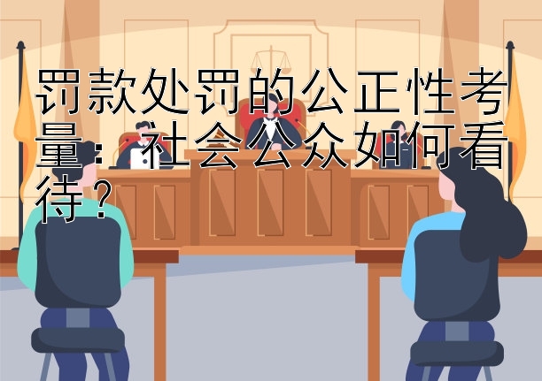 罚款处罚的公正性考量：社会公众如何看待？