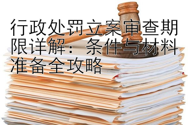 行政处罚立案审查期限详解：条件与材料准备全攻略