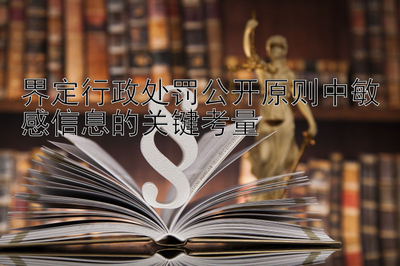 界定行政处罚公开原则中敏感信息的关键考量